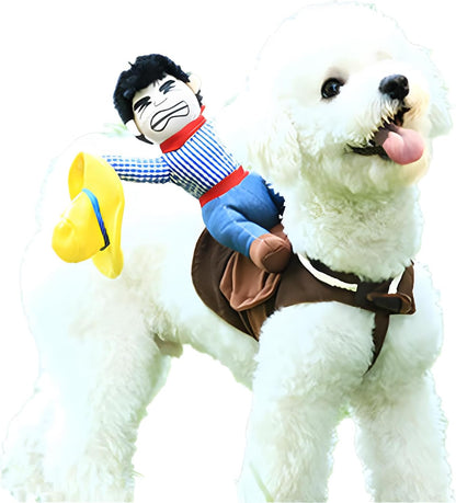 Dog Halloween Costume Funny Dog Cowboy Riding Costume