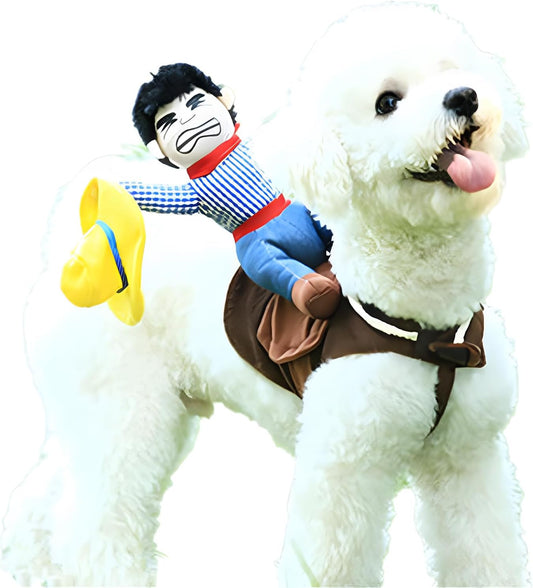 Dog Halloween Costume Funny Dog Cowboy Riding Costume