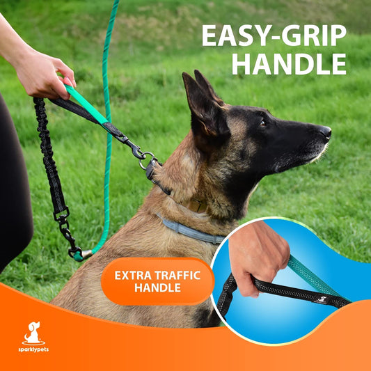 Heavy Duty Rope Bungee Leash for Large and Medium Dogs with Anti-Pull for Shock Absorption 