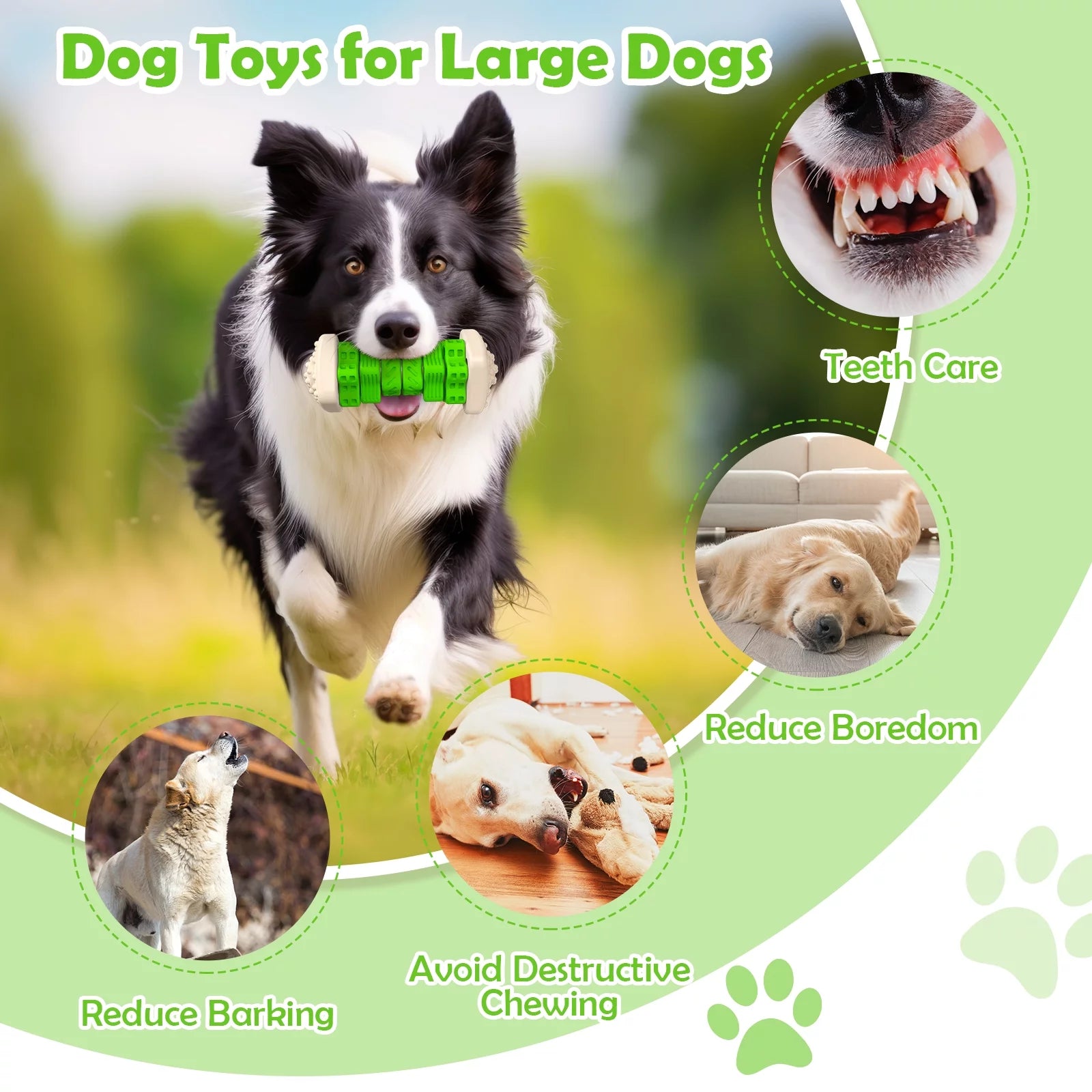 Interactive Dog Chew Toy-Brightly Colored Dog Enrichment Toy for Aggressive Chewers
