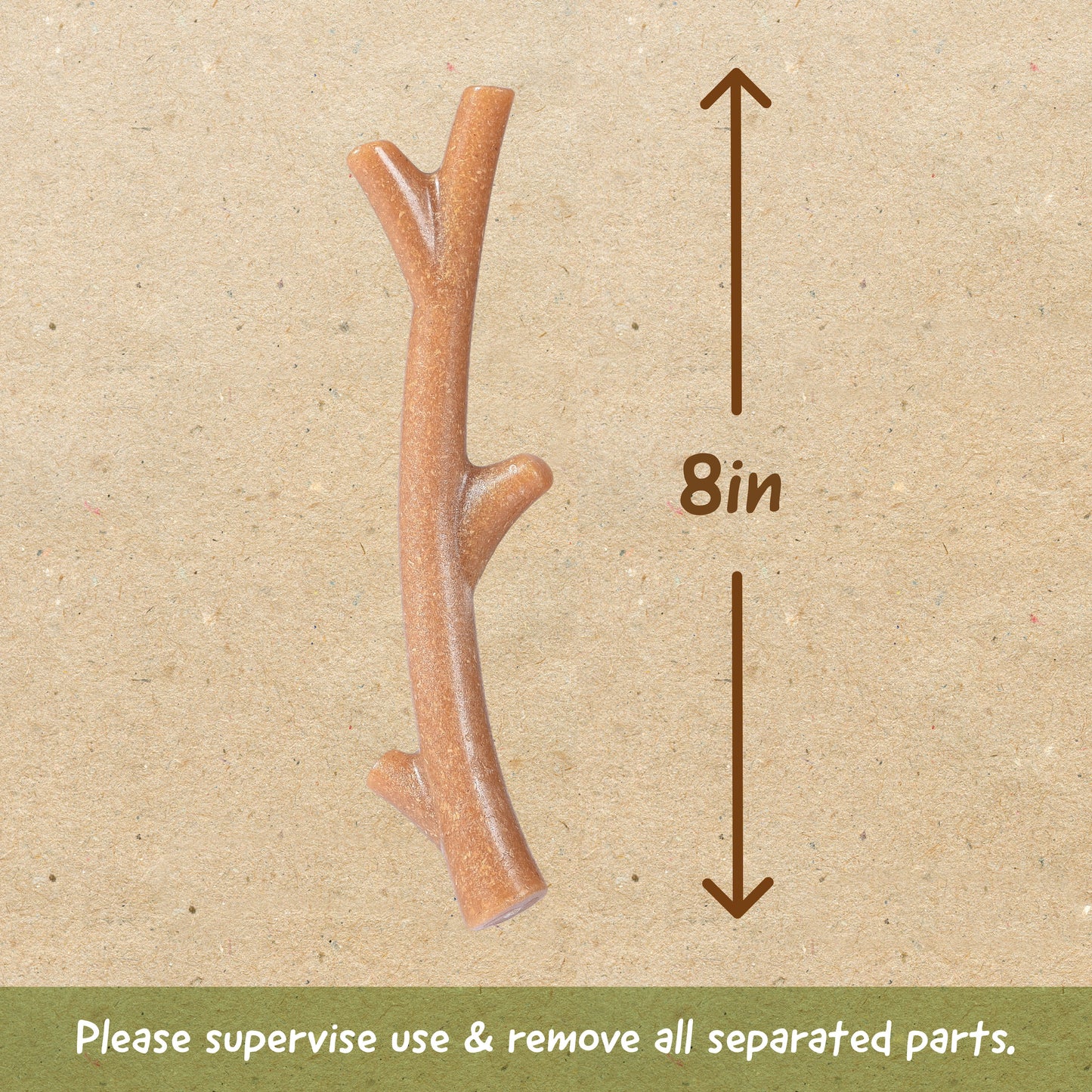 Barkies 8" Real Wood Mix Tree Branch Durable Dental Dog Chew Toy Bacon Flavor