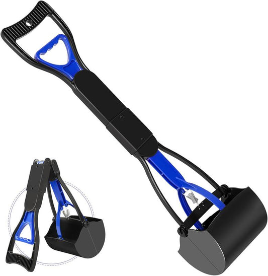 Heavy Duty Foldable Pooper Scooper – Long Handle Dog Waste Picker for Small, Medium & Large Dogs