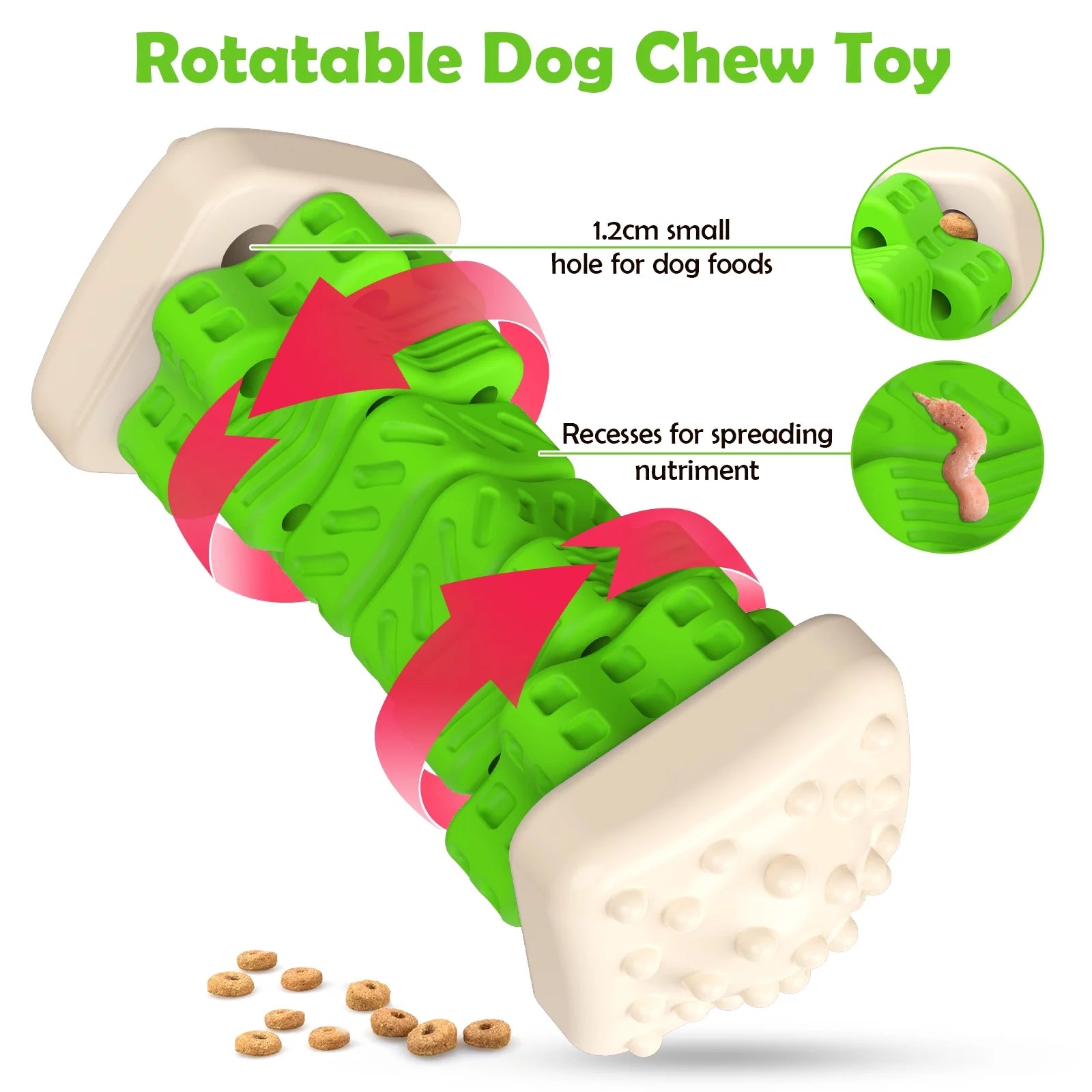 Interactive Dog Chew Toy-Brightly Colored Dog Enrichment Toy for Aggressive Chewers