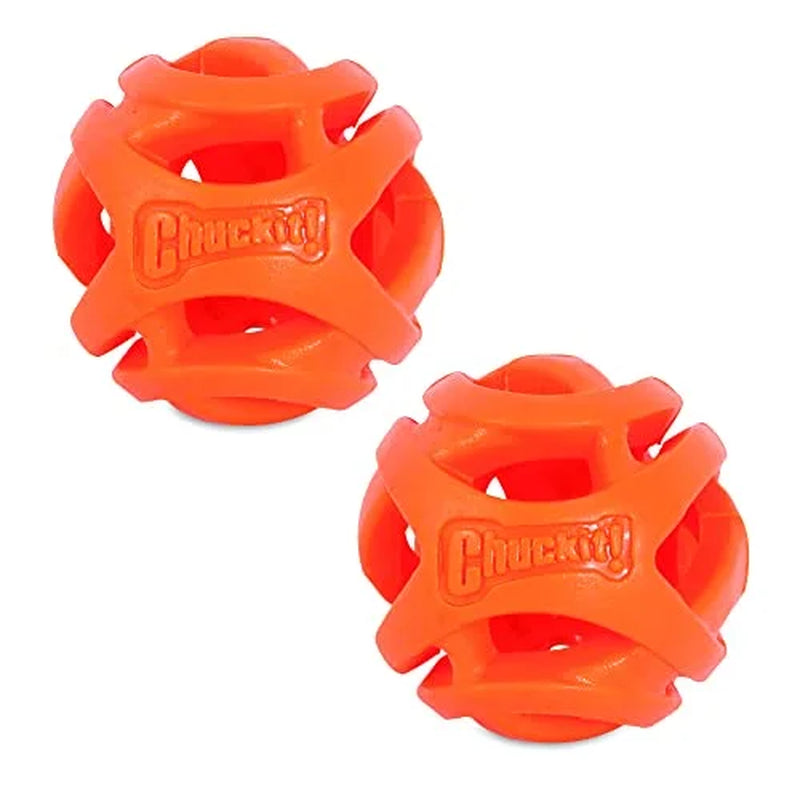 Air Fetch Hard Breathe Easy Rubber Fetch Ball Dog Toy, Small, Pack of 2, Orange
