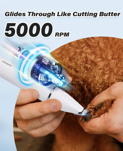 Dog Paw Trimmer – USB Rechargeable Clippers with Double Blades for Trimming Paws, Face, Ears, and Rump of Dogs, Cats, and Small Pets.