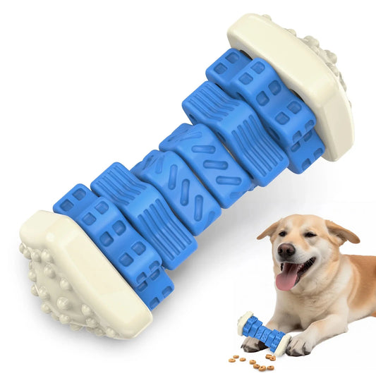 Interactive Dog Chew Toy–Brightly Colored Dog Enrichment Toy for Aggressive Chewers-Blue