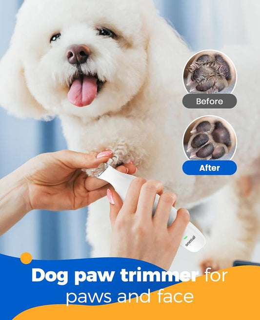 4-in-1 Dog Grooming Kit – Cordless Clippers, Paw Trimmer & Nail Grinder with 2 Speeds, Low Noise, Rechargeable for Dogs
