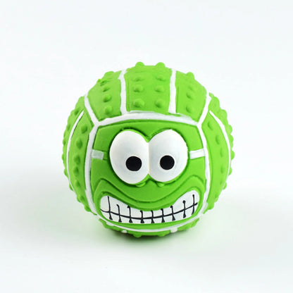 Rubber Squeaky Dog Toys, Tennis Squeaky Dog Toys Soft Dog Balls for Aggressive Chewers, Tough Durable Dogs Toys, Interactive Play Squeaky Dog Toy for Small Dogs