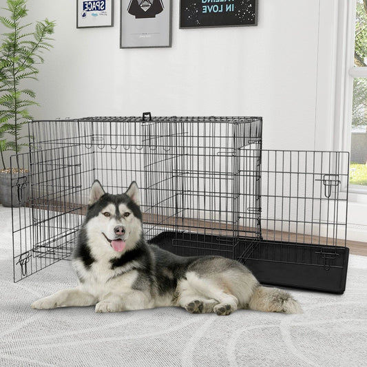 48 Inch Dog Crate, Dog Crates and Kennels for Big Dog Foldable Large Dog Crate for Large Dogs