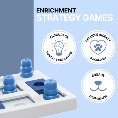 Dog Activity Chess Strategy Game, Level 3, Advanced Dog Puzzle Toy, Treat Dispenser