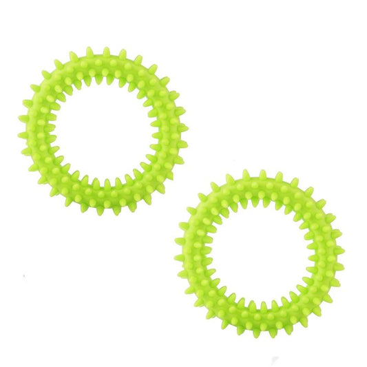Mintique Soft Rubber Pet Chew Rings – 2-Pack Dental Toys for Healthy Teeth & Gums