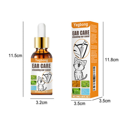 50Ml Pet Ear Mite Deodorant Ear Cleaner Ear Wash Infection Control Itching Relief Pet Ear Soothing Care with Cotton Swab