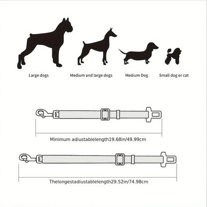 Pet Car Safety Harness: Adjustable Dog Seat Belt for Small to Large Breeds 