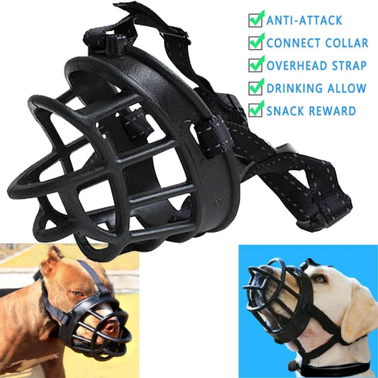 Adjustable Silicone Dog Muzzle – Soft, Breathable Basket Design for Small & Large Dogs