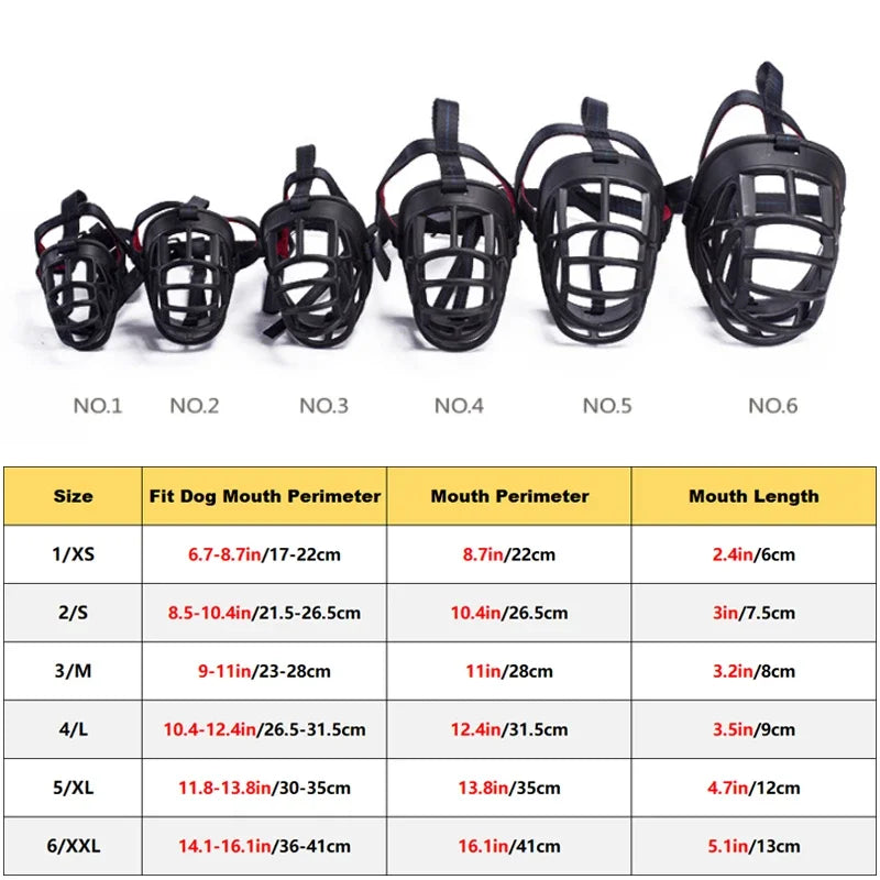 Adjustable Silicone Dog Muzzle – Soft, Breathable Basket Design for Small & Large Dogs