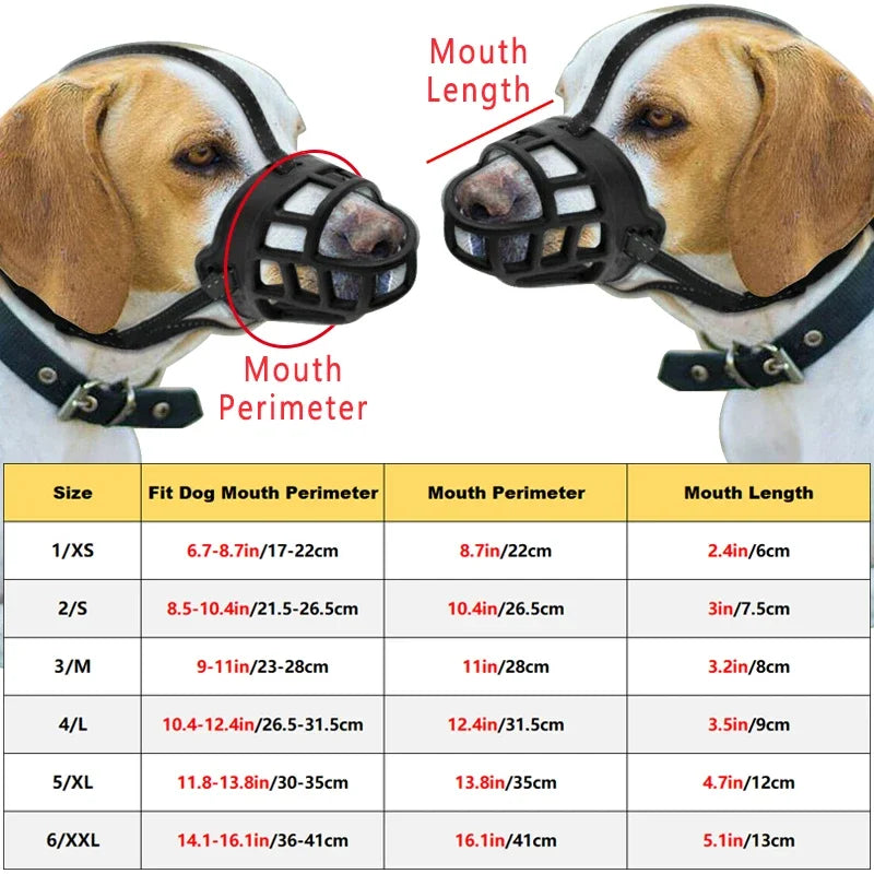 Adjustable Silicone Dog Muzzle – Soft, Breathable Basket Design for Small & Large Dogs
