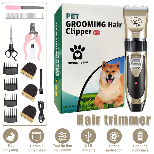 Rechargeable Dog Clippers – Professional Electric Grooming Kit for Dogs