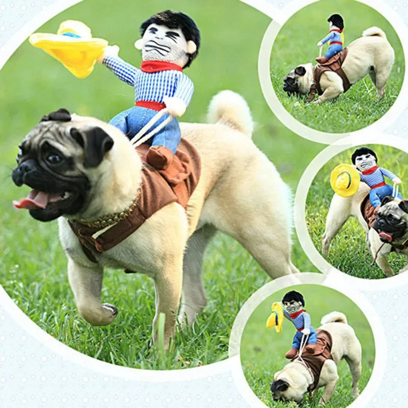 Halloween Party Dog Clothes Funny Cowboy Dressing up Jacket Coats French Bulldog Chihuahua Costumes for Small Large Dogs