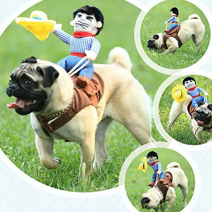 Halloween Party Dog Clothes Funny Cowboy Dressing up Jacket Coats French Bulldog Chihuahua Costumes for Small Large Dogs
