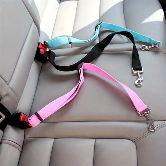 Pet Car Safety Harness: Adjustable Dog Seat Belt for Small to Large Breeds 