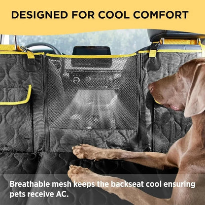 Dog Car Seat Cover for Back Seat with Hard Bottom, Pet Back Seat Extender with Supportive Egg Crate Foam, Waterproof Non-Slip