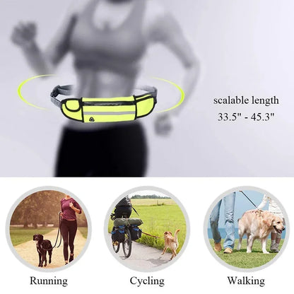 Hands-Free Reflective Dog Running Leash with Adjustable Waist Belt