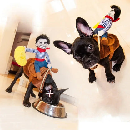 Halloween Party Dog Clothes Funny Cowboy Dressing up Jacket Coats French Bulldog Chihuahua Costumes for Small Large Dogs