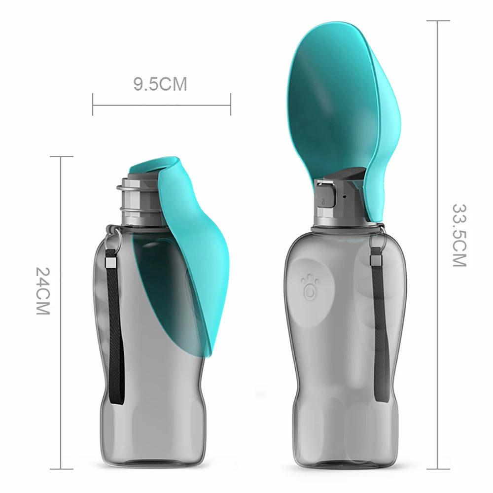 Portable Pet Water Bottle for Dogs & Cats – 800ml Travel Drinking Bowl for Small to Large Breeds