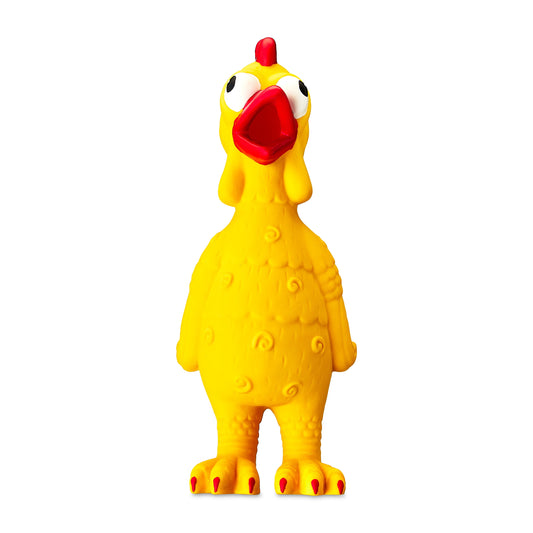 Playful Buddy Tie Dye Chicken Dog Toy, Chew Level 2, with Squeaker.