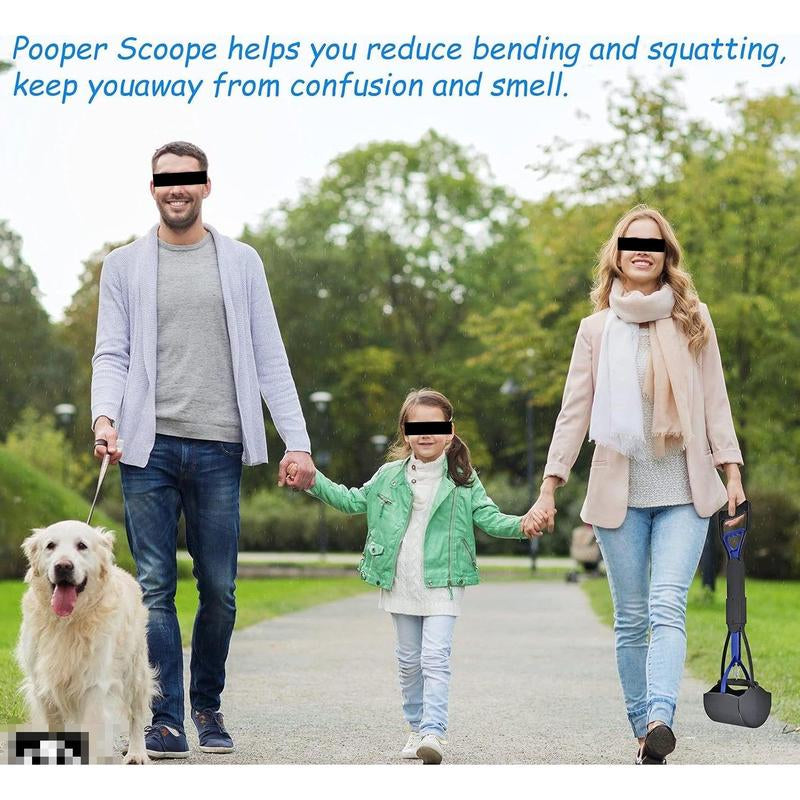 Pooper Scooper, Portable Dog Pooper Scooper with Long Handle