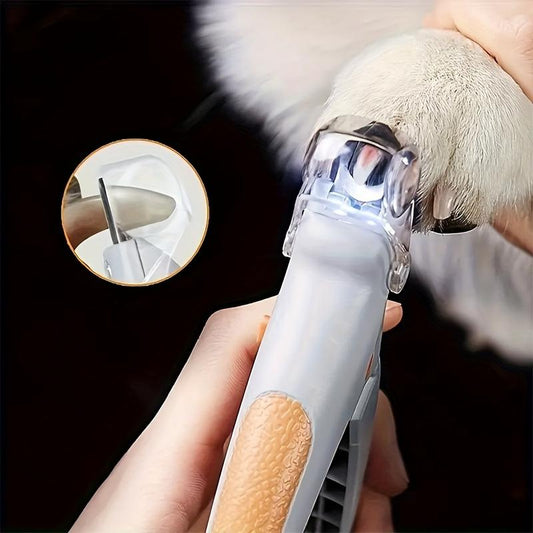 Safe & Precise Nail Trimmer with Non-Slip Handle for Easy Grooming – Dog Nail Cutter with Light for Painless, At-Home Care