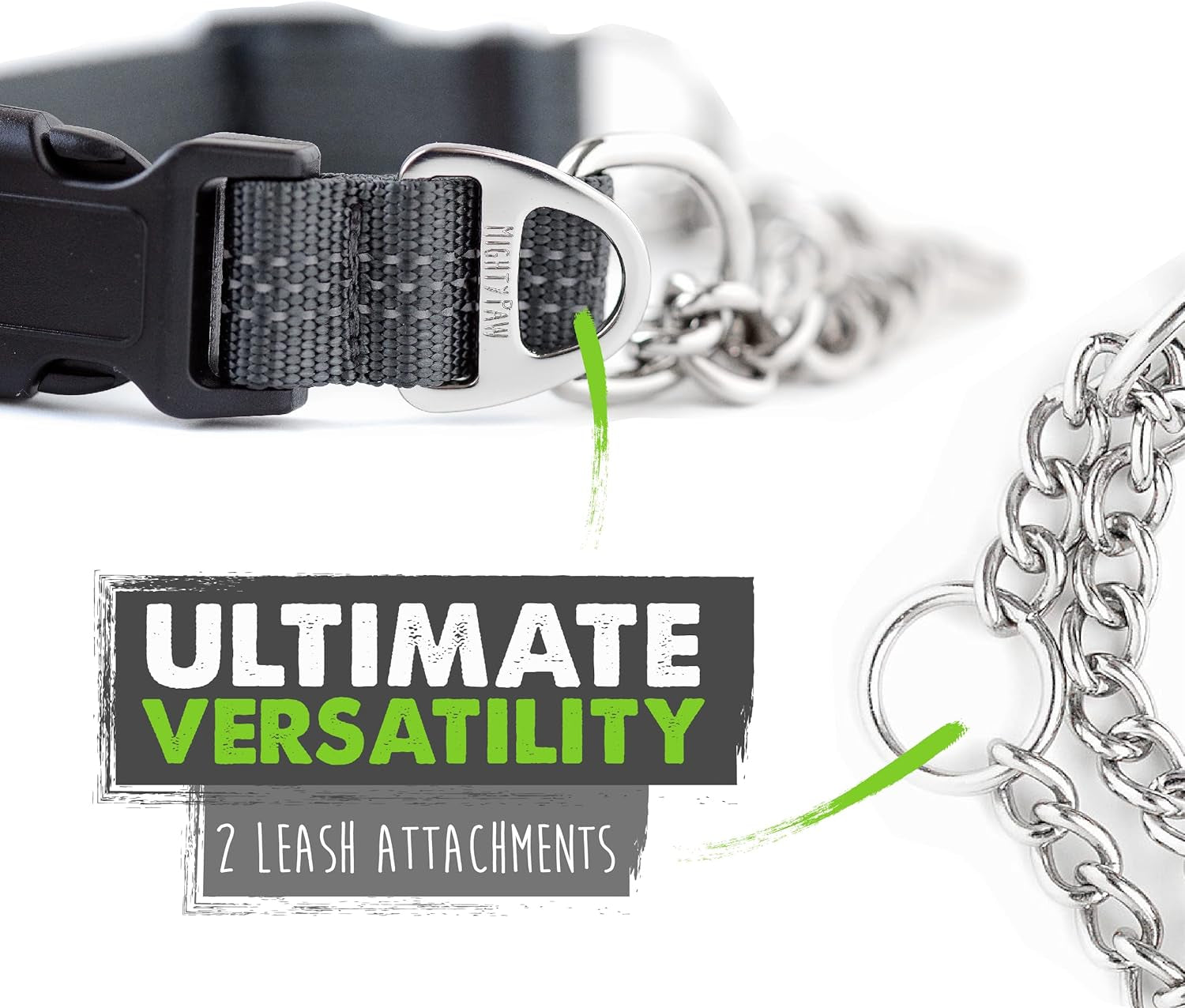 Trainer Approved Limited Slip Collar with Stainless Steel Chain & Heavy-Duty Buckle 