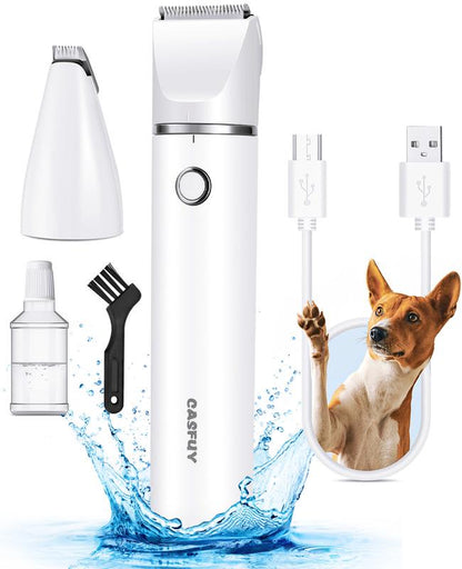 Dog Paw Trimmer – USB Rechargeable Clippers with Double Blades for Trimming Paws, Face, Ears, and Rump of Dogs, Cats, and Small Pets.