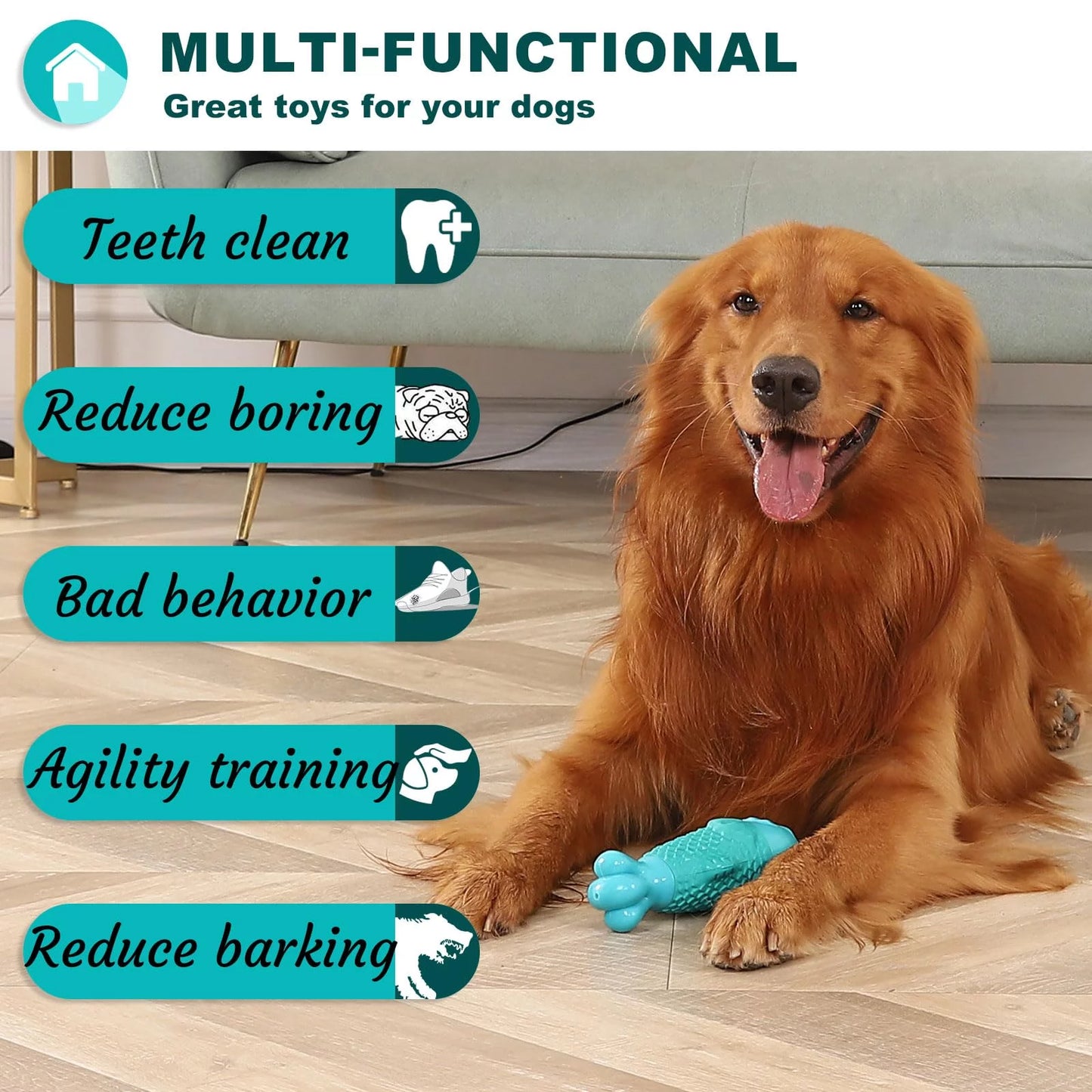 Dog Chew Toys for Aggressive Chewers, Indestructible Dog Toys for Aggressive Chewers, Tough Dog Toys for Large Dogs, Durable Squeaky Dog Toys, Strong Dog Toys, Super Chewer, Heavy Duty