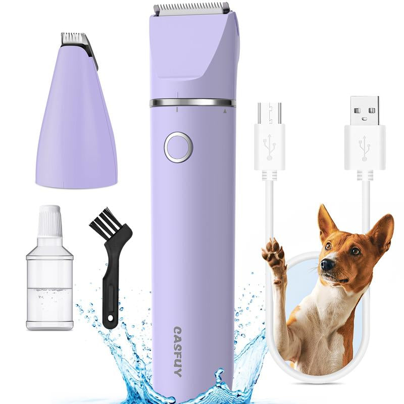 Dog Paw Trimmer – USB Rechargeable Clippers with Double Blades for Trimming Paws, Face, Ears, and Rump of Dogs, Cats, and Small Pets.