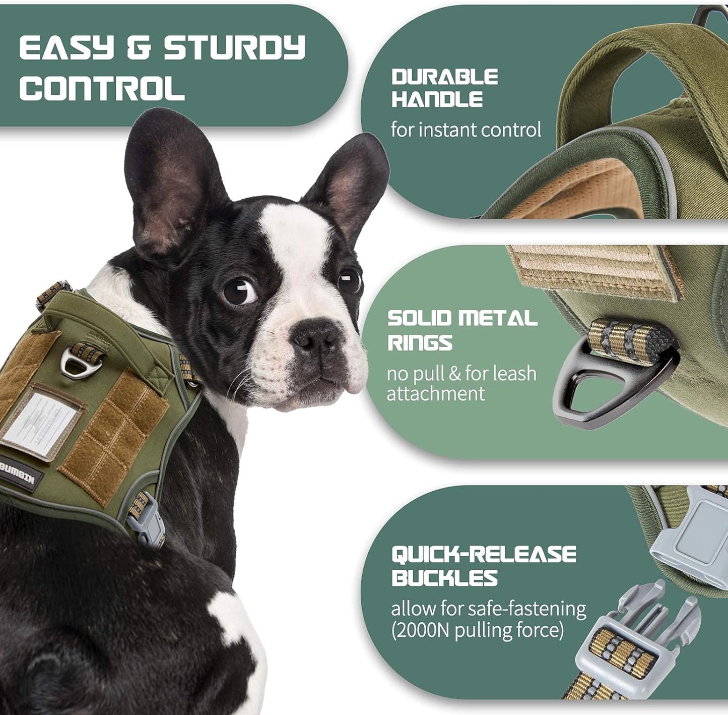Tactical Dog Harness for Medium Dogs No Pull