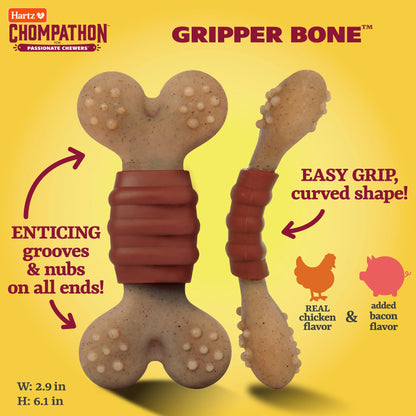 Chompathon Gripper Bone, Nylon, Tough Dog Chew Toy