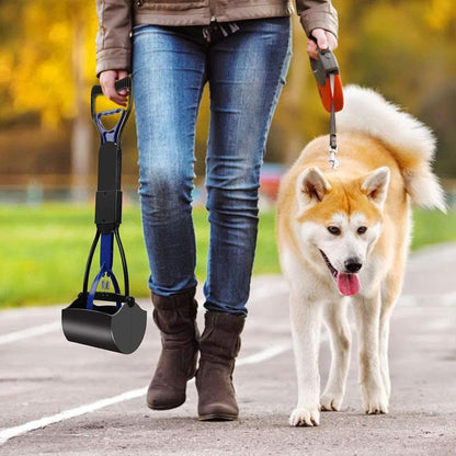 Heavy Duty Foldable Pooper Scooper – Long Handle Dog Waste Picker for Small, Medium & Large Dogs