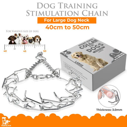 No Pull Collar for Dogs Small-Adjustable 40Cmx3.0Mm Training Collar for Dogs with 8-Link for Customized Fit Step Leash