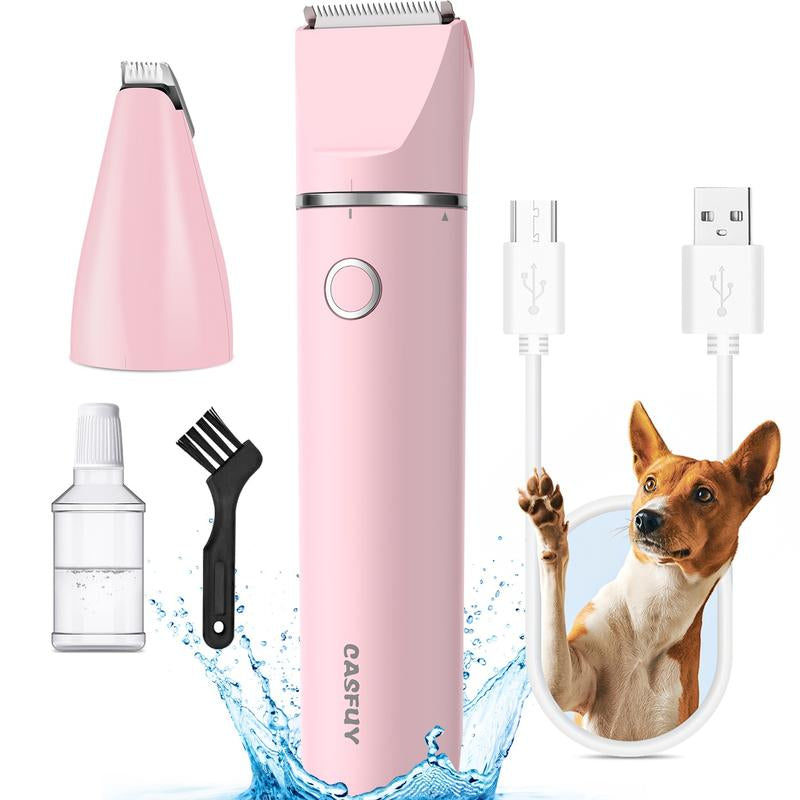 Dog Paw Trimmer – USB Rechargeable Clippers with Double Blades for Trimming Paws, Face, Ears, and Rump of Dogs, Cats, and Small Pets.