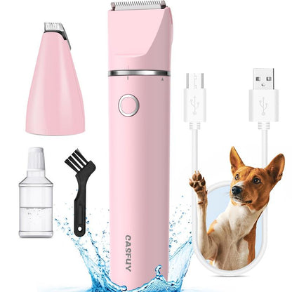 Dog Paw Trimmer – USB Rechargeable Clippers with Double Blades for Trimming Paws, Face, Ears, and Rump of Dogs, Cats, and Small Pets.