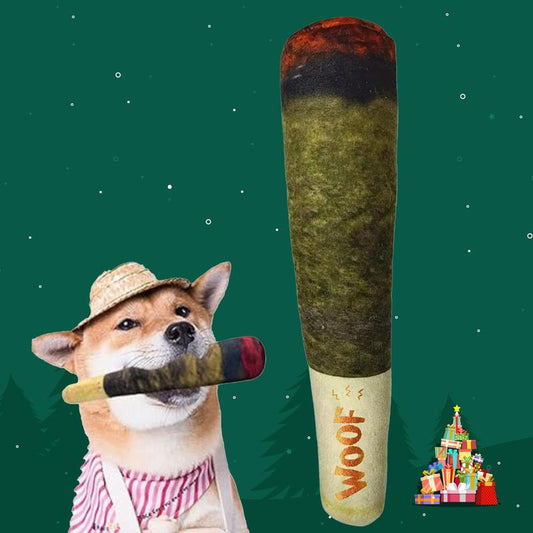 Cigar Plush Dog Toy – Squeaky & Durable Chew Toy for Dogs