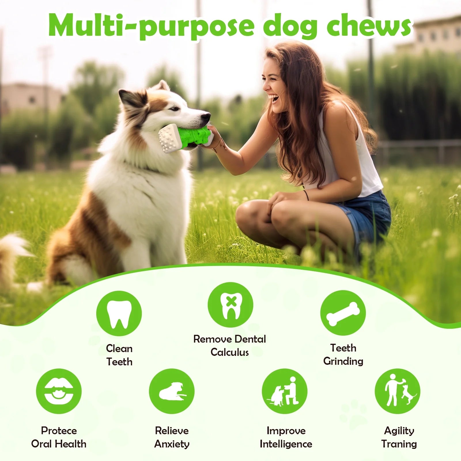 Interactive Dog Chew Toy-Brightly Colored Dog Enrichment Toy for Aggressive Chewers