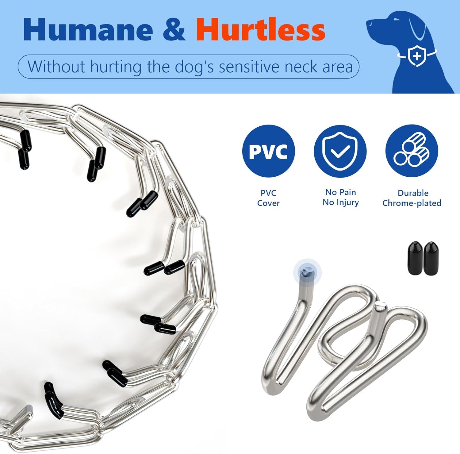 Dog Prong Collar, Adjustable Dog Training Pinch Collar with Quick Release Buckle for Small Medium Large Dogs