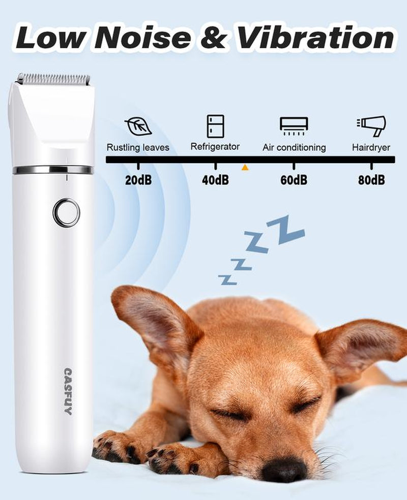 Dog Paw Trimmer – USB Rechargeable Clippers with Double Blades for Trimming Paws, Face, Ears, and Rump of Dogs, Cats, and Small Pets.