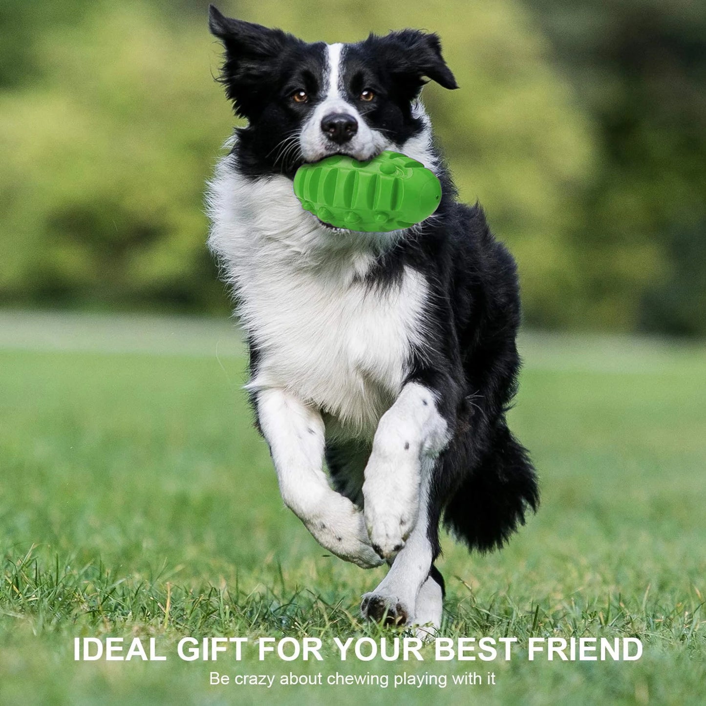 Squeaky Dog Ball Toys for Aggressive Chewers Indestructible Durable Tough Big Dogs Chew Toys Floatable Rubber Interactive Pet Toys for Medium &Large Breeds Dog