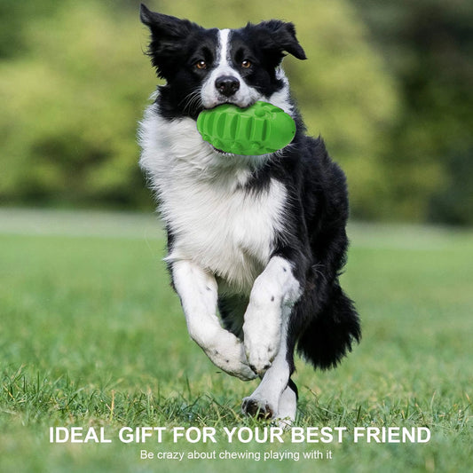 Squeaky Dog Ball Toys for Aggressive Chewers Indestructible Durable Tough Big Dogs Chew Toys Floatable Rubber Interactive Pet Toys for Medium &Large Breeds Dog