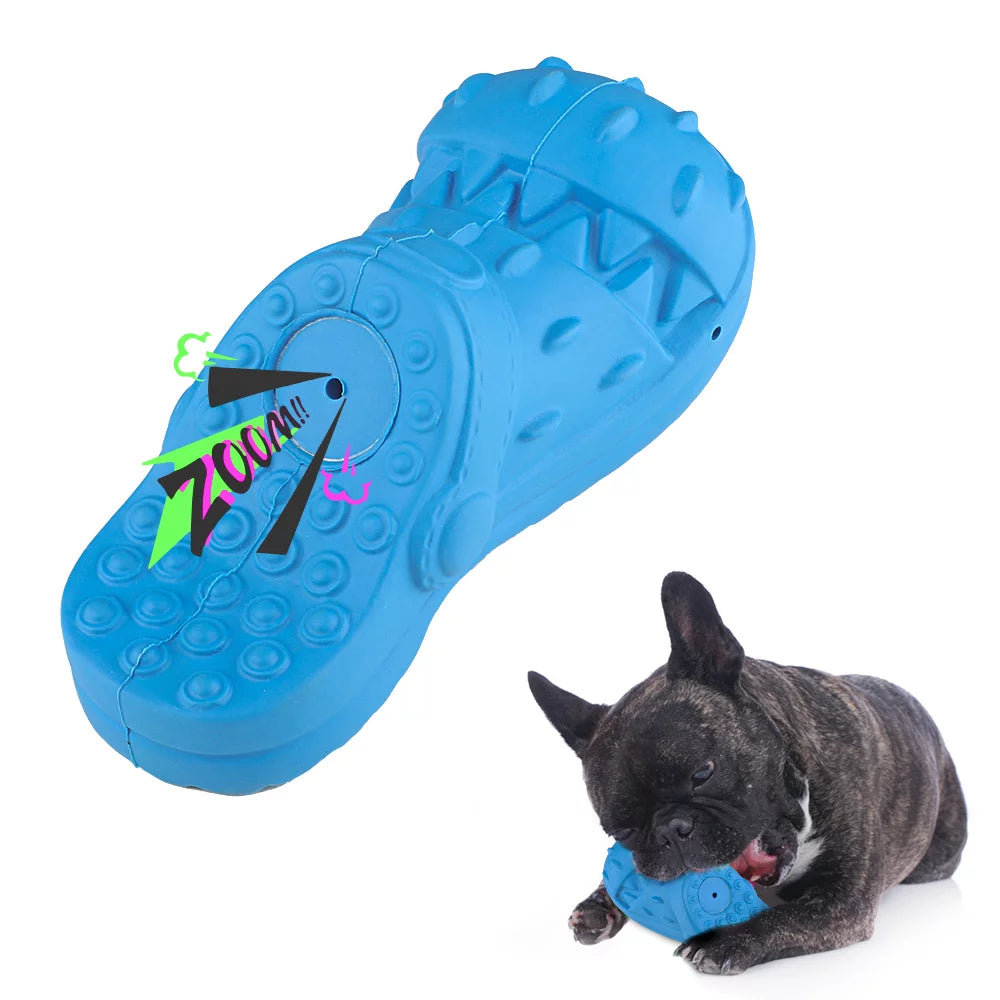 Squeaky Rubber Dog Shoes Shape Toothbrush Toys