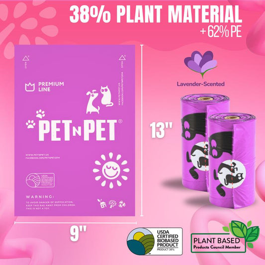 Lavender Scented Dog Poop Bags with Dispenser