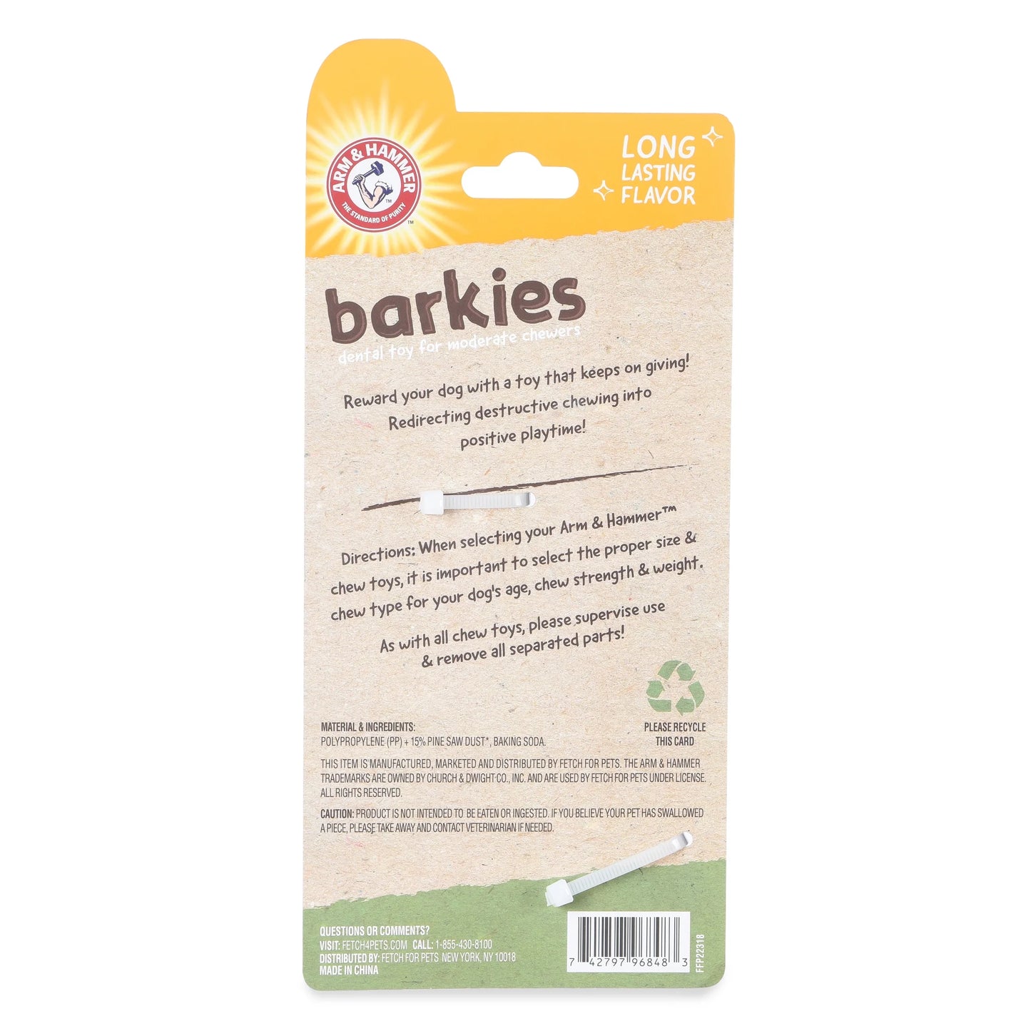 Barkies 7" Pp+Pine Saw Dust Tree Bark Chicken Flavor Dog Toy